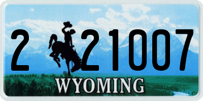 WY license plate 221007