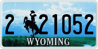 WY license plate 221052