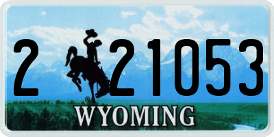 WY license plate 221053