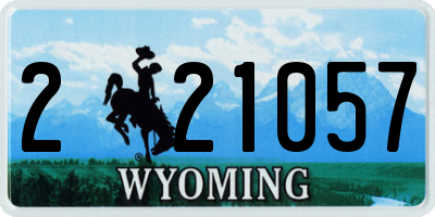 WY license plate 221057