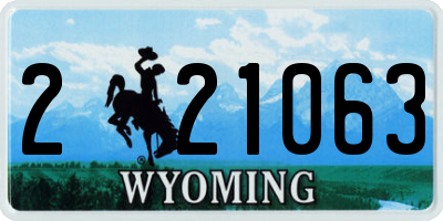WY license plate 221063