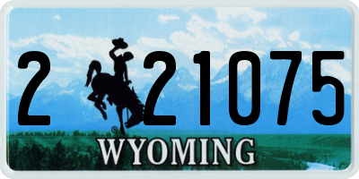 WY license plate 221075