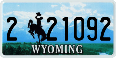 WY license plate 221092