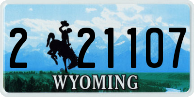 WY license plate 221107