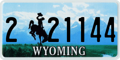WY license plate 221144