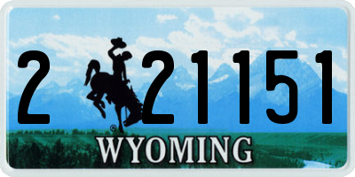 WY license plate 221151