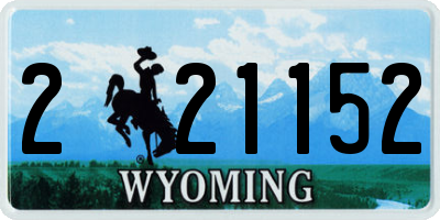 WY license plate 221152
