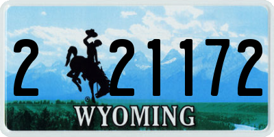 WY license plate 221172