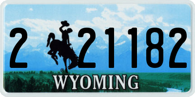 WY license plate 221182