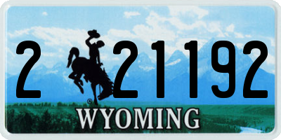 WY license plate 221192
