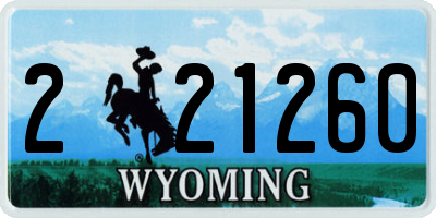 WY license plate 221260