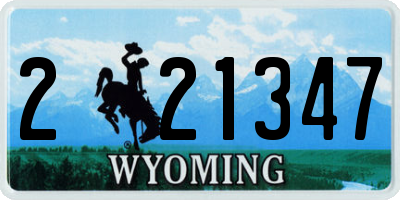 WY license plate 221347