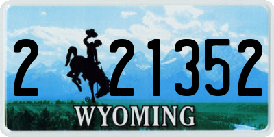 WY license plate 221352