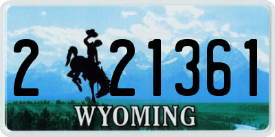 WY license plate 221361