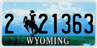 WY license plate 221363