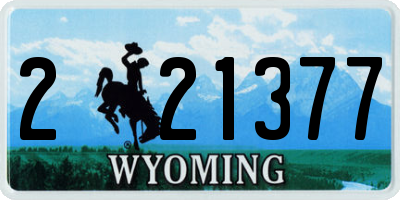WY license plate 221377