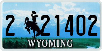 WY license plate 221402