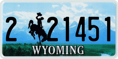 WY license plate 221451