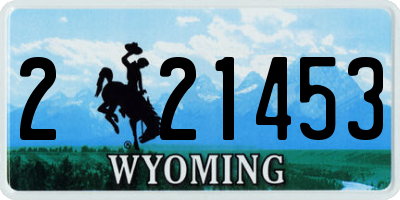 WY license plate 221453