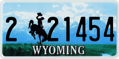 WY license plate 221454