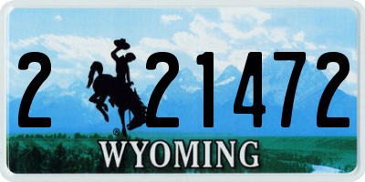 WY license plate 221472