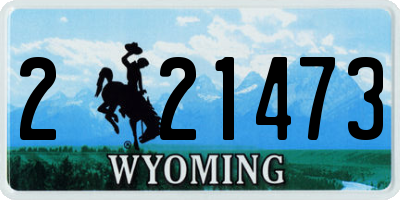 WY license plate 221473