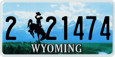 WY license plate 221474
