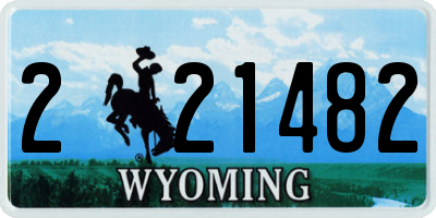 WY license plate 221482