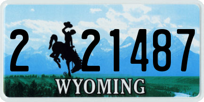 WY license plate 221487