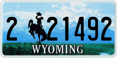 WY license plate 221492