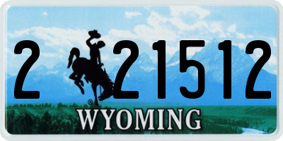 WY license plate 221512