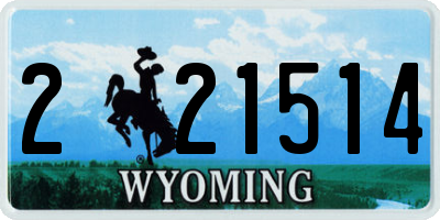 WY license plate 221514