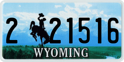 WY license plate 221516