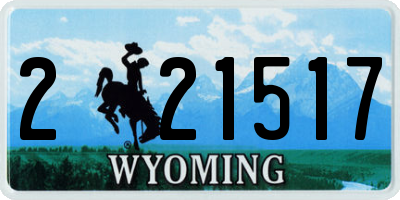 WY license plate 221517
