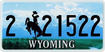 WY license plate 221522