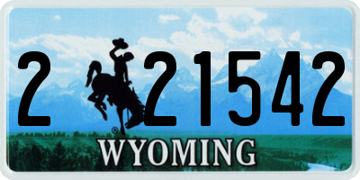 WY license plate 221542