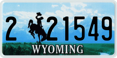 WY license plate 221549