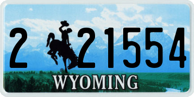 WY license plate 221554