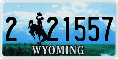 WY license plate 221557