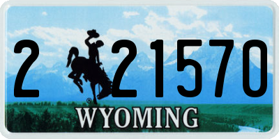 WY license plate 221570