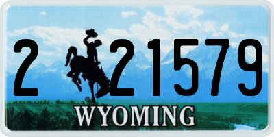 WY license plate 221579