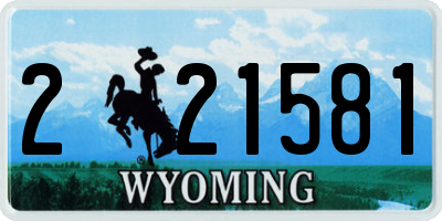 WY license plate 221581