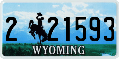 WY license plate 221593