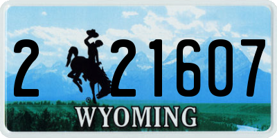 WY license plate 221607