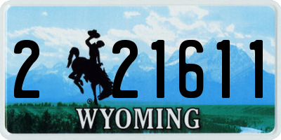 WY license plate 221611