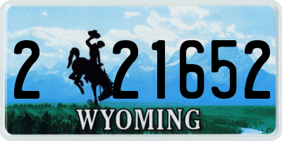 WY license plate 221652