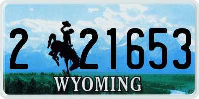 WY license plate 221653