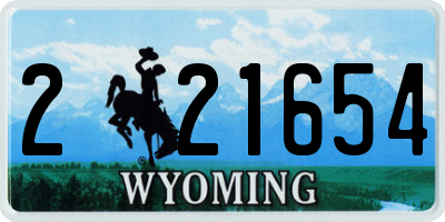 WY license plate 221654