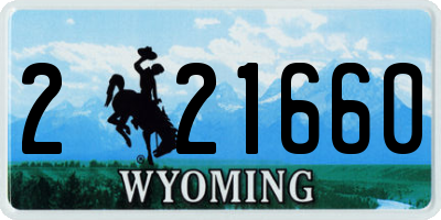 WY license plate 221660
