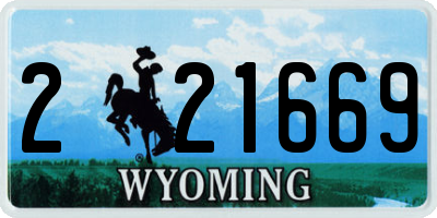 WY license plate 221669